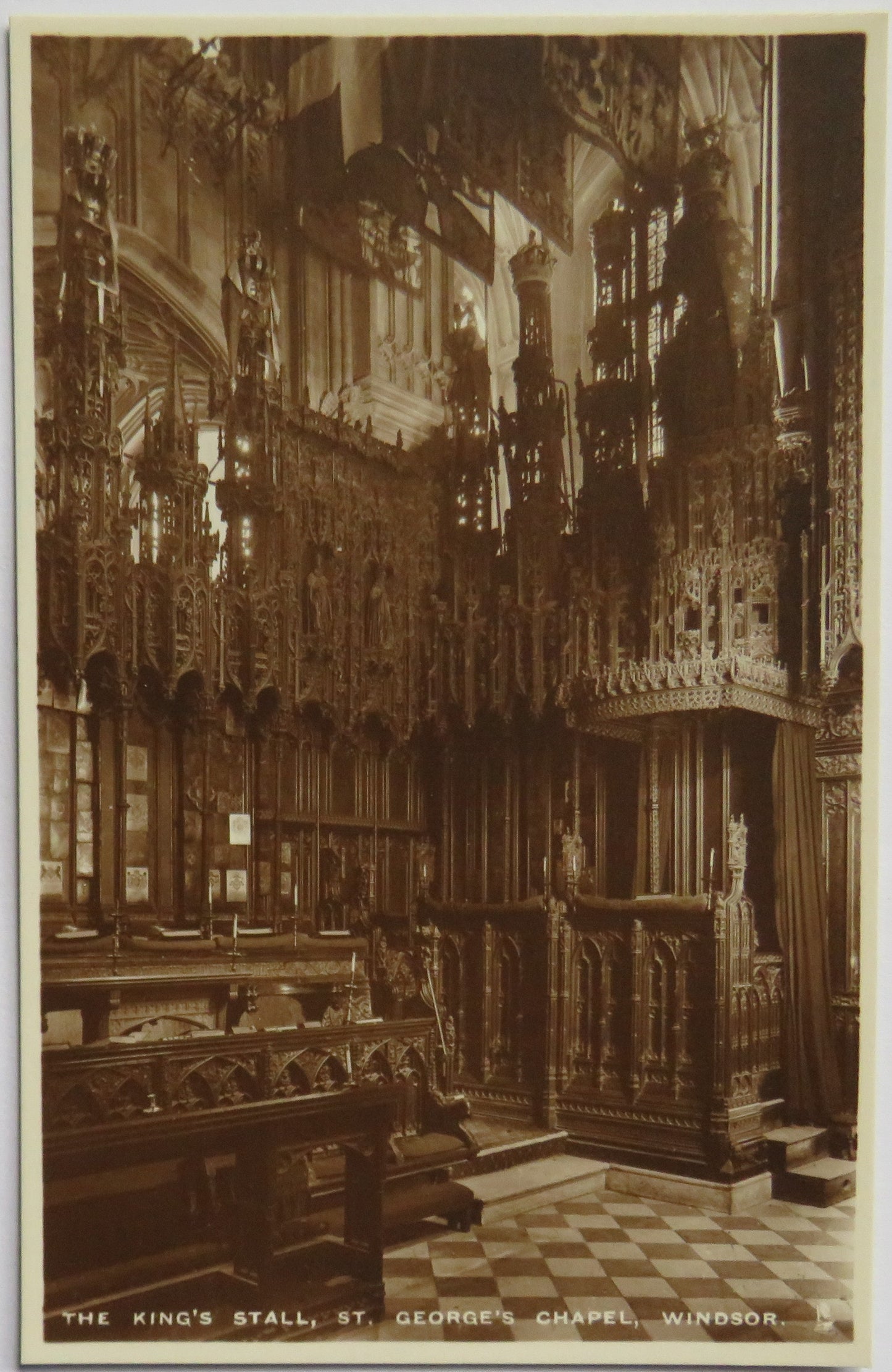 Vintage Postcard of The King's Stall, St. George's Chapel, Windsor