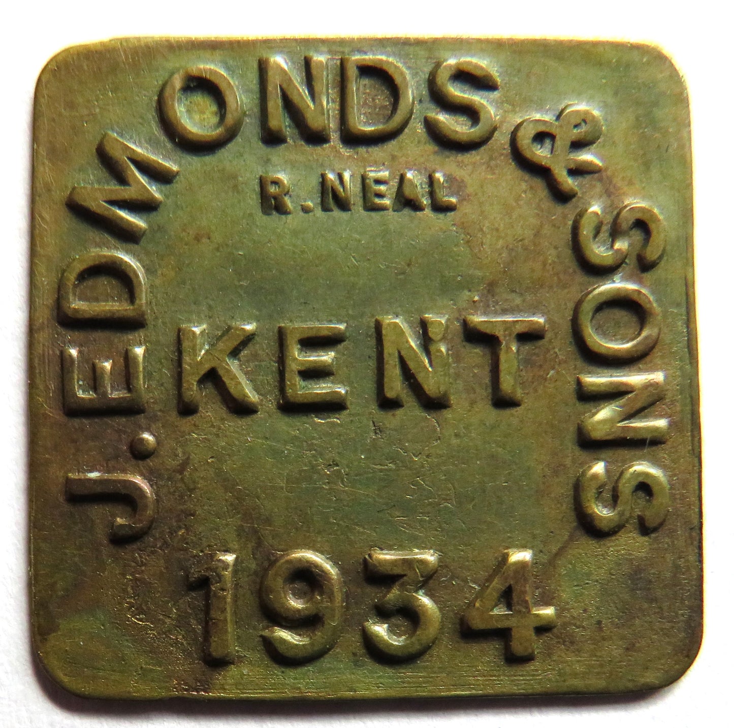 J. Edmonds & Sons Kent 1934 Token