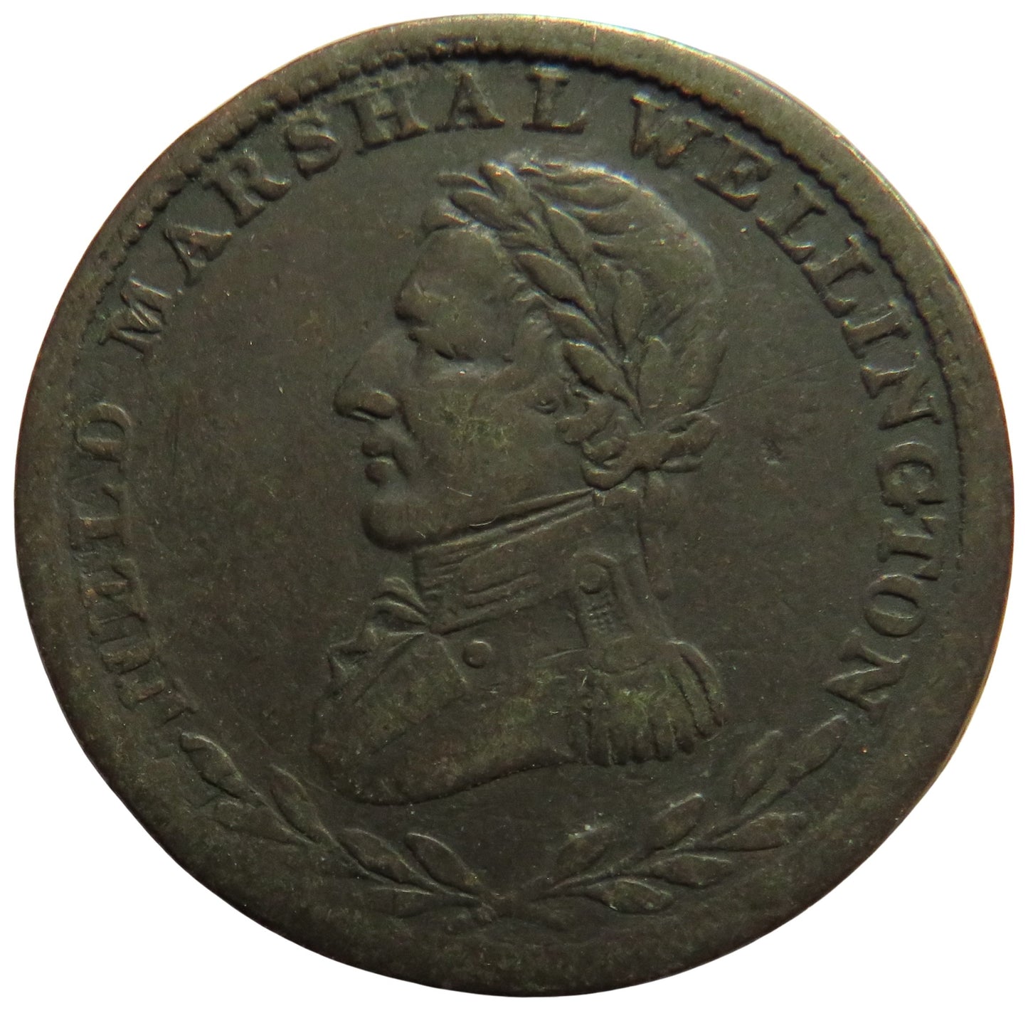 1813 Field Marshal Wellington Halfpenny Token Lower Canada