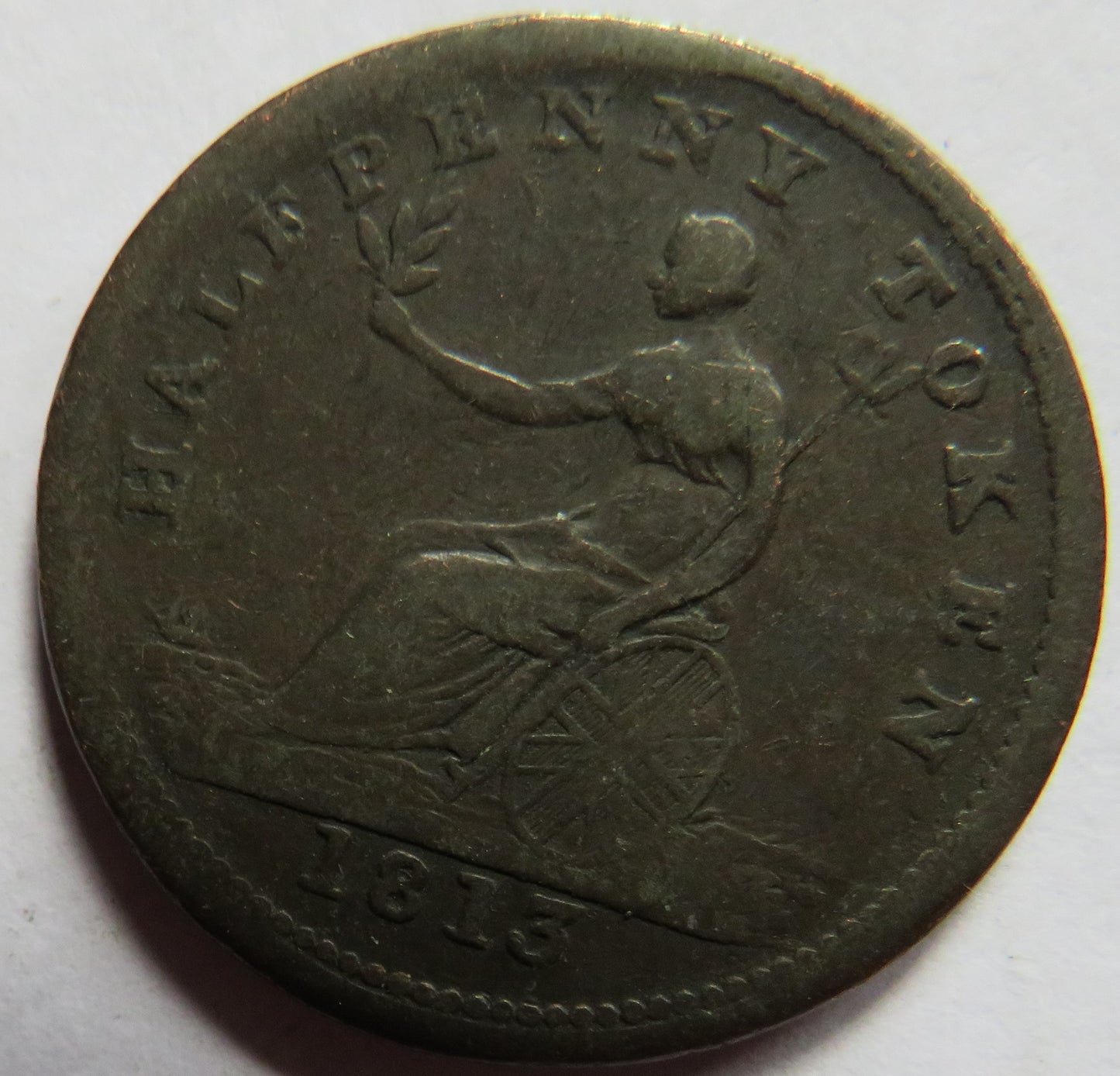 1813 Field Marshal Wellington Halfpenny Token Lower Canada