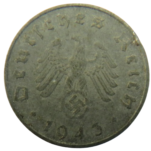1943-A Germany - Third Reich 10 Reichspfennig Coin