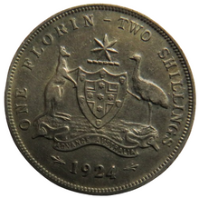 Load image into Gallery viewer, 1924 King George V Australia Silver Florin / 2 Shillings Coin
