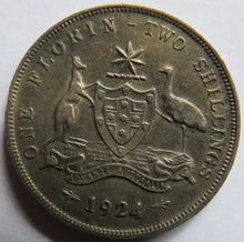 Load image into Gallery viewer, 1924 King George V Australia Silver Florin / 2 Shillings Coin
