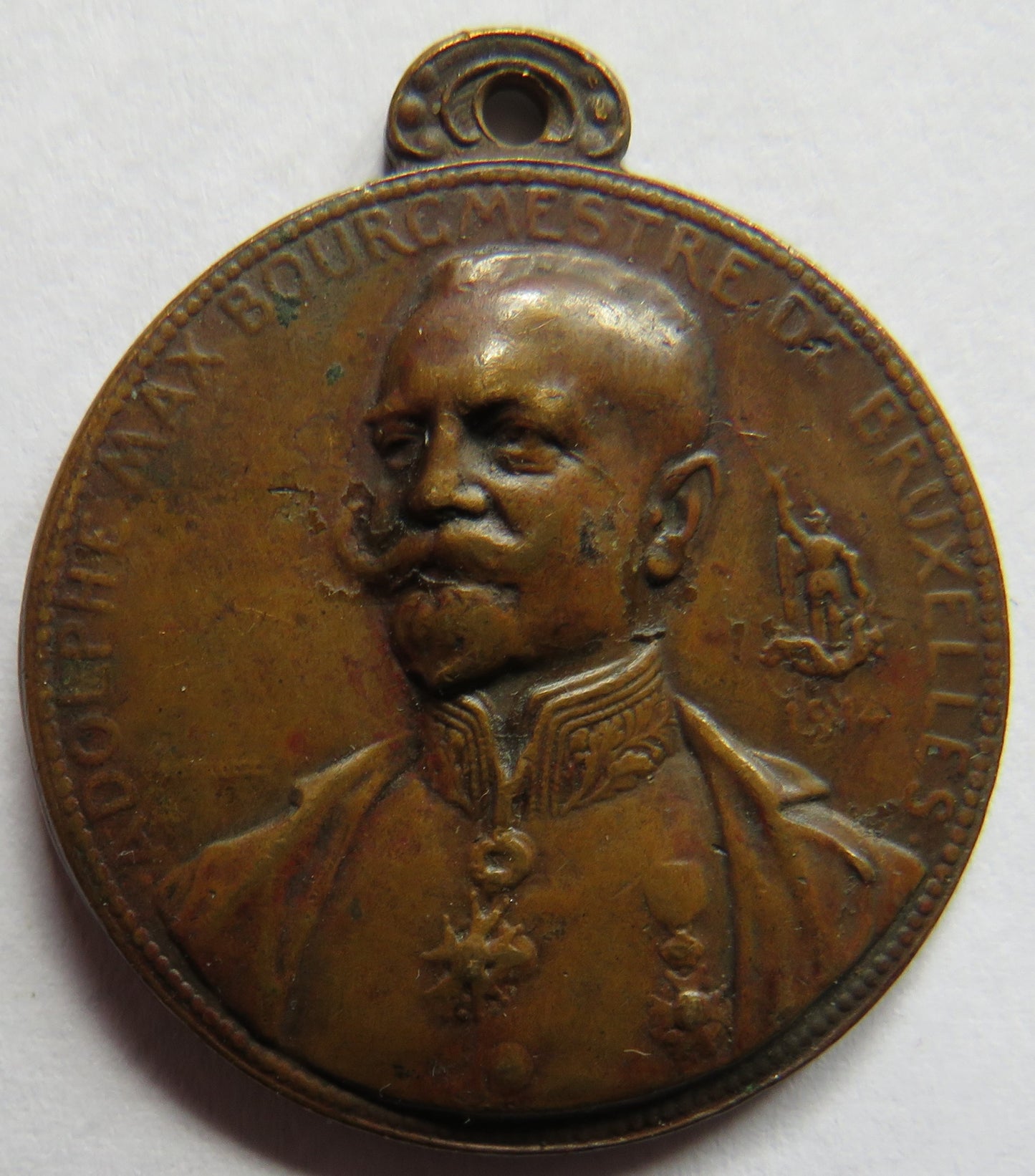 Adolphe Max Bourgmestre De Bruxelles 1914 WWI Medal