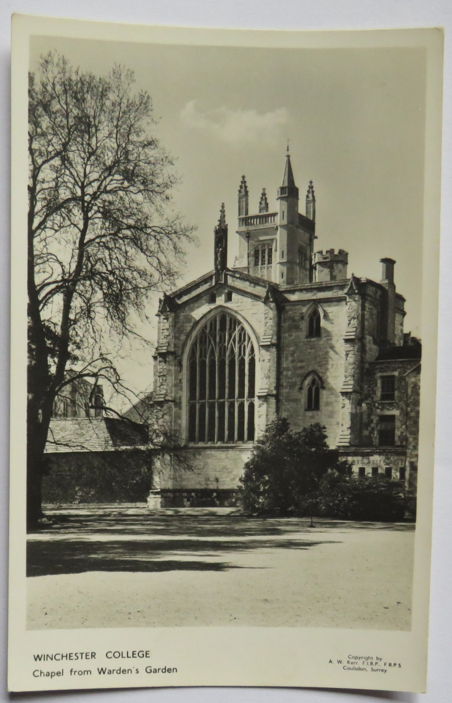 Vintage Postcard of Winchester College, Chapel from Warden's Garden