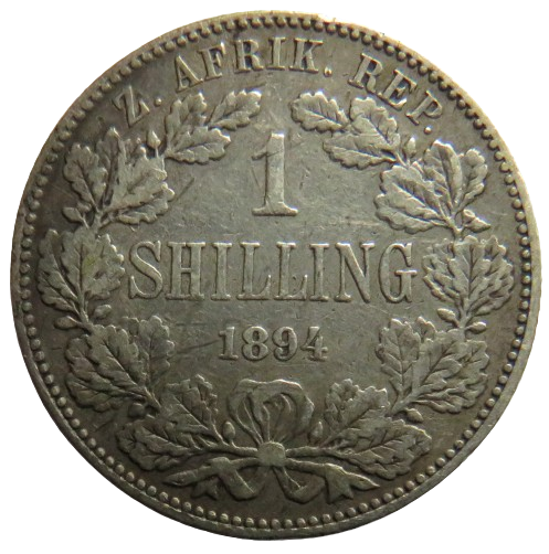 1894 South Africa Silver Shilling Coin