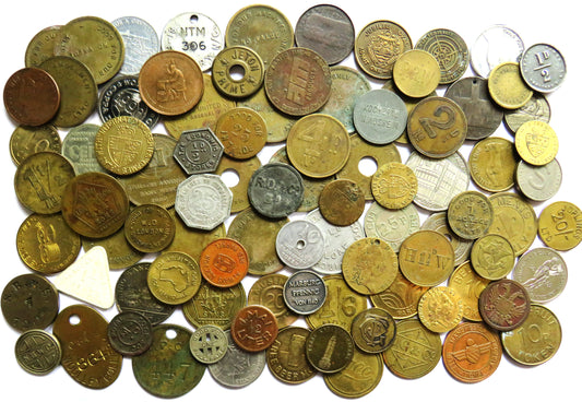 Large Collection of Antique & Vintage Tokens, Inc Gaming Tokens etc