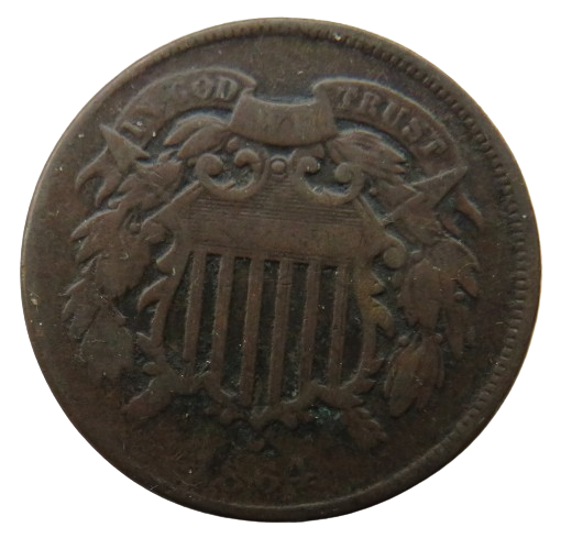 1864 USA Shield 2 Cents Coin