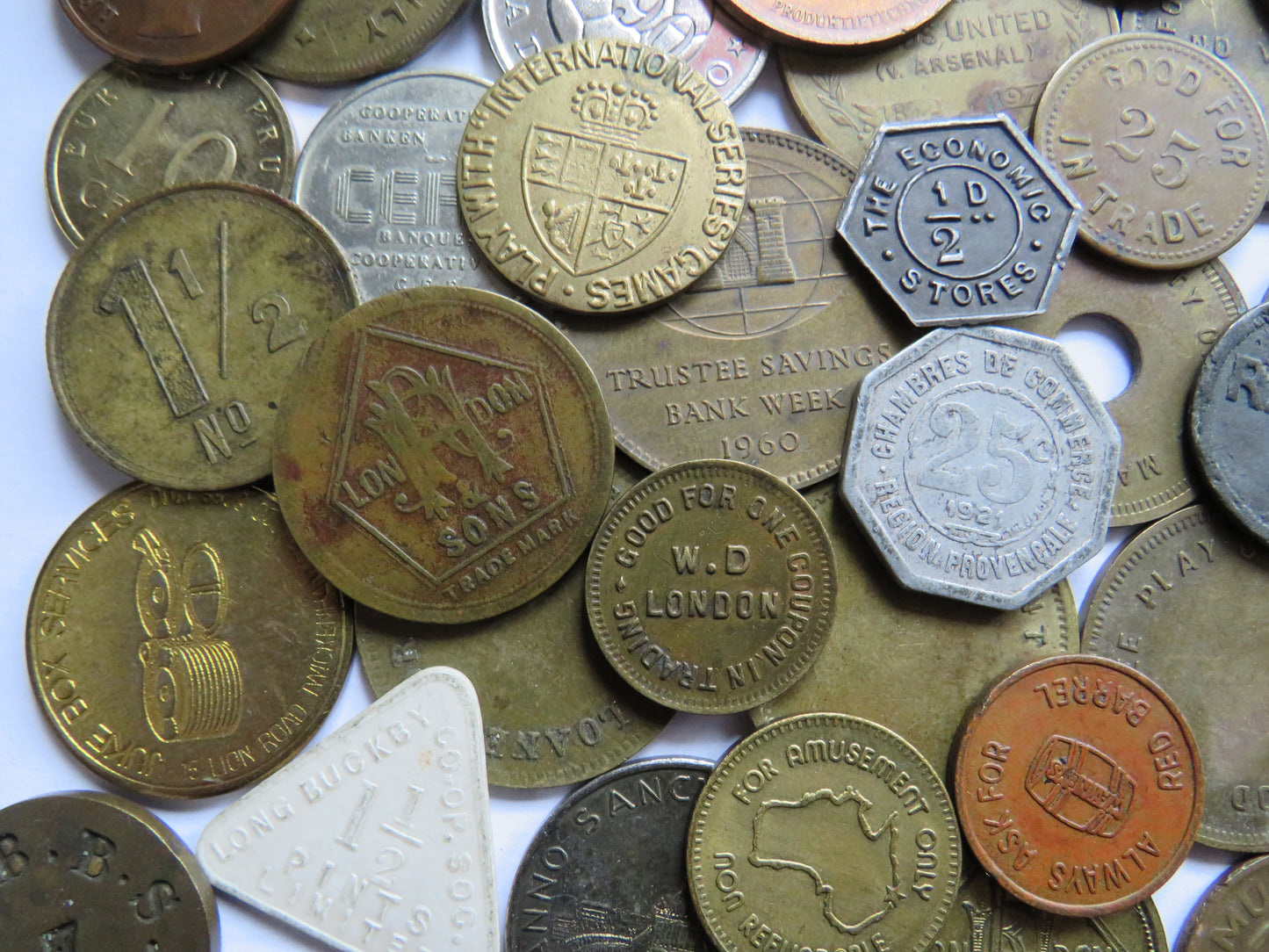 Large Collection of Antique & Vintage Tokens, Inc Gaming Tokens etc