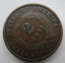 Load image into Gallery viewer, 1864 USA Shield 2 Cents Coin
