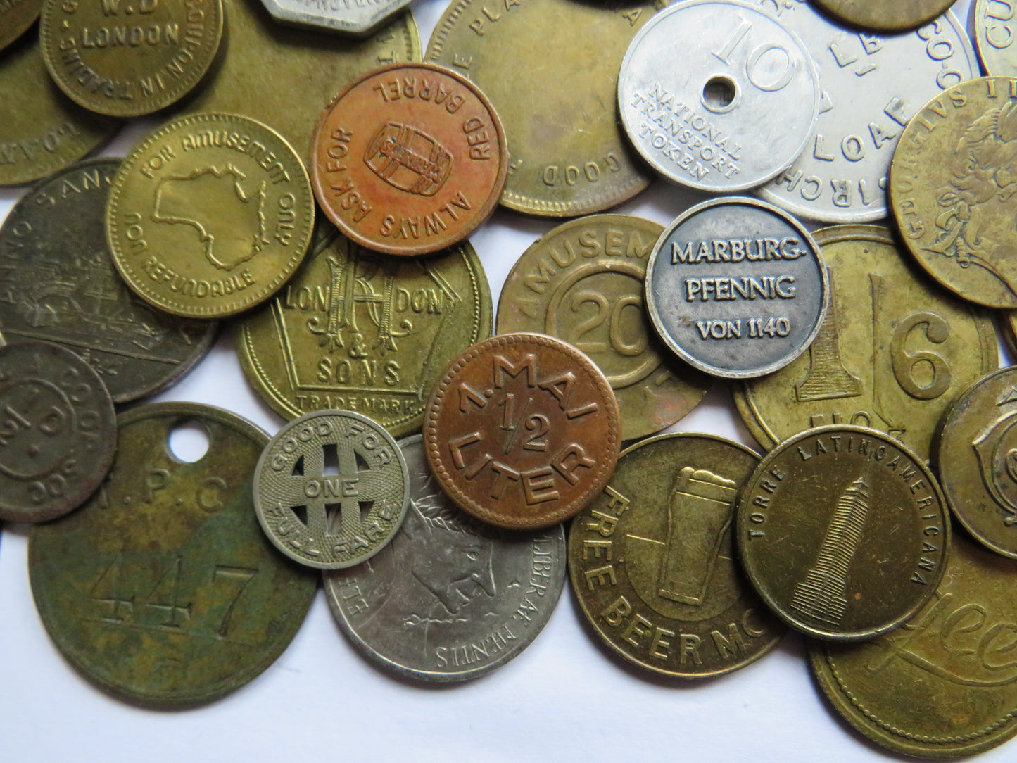 Large Collection of Antique & Vintage Tokens, Inc Gaming Tokens etc