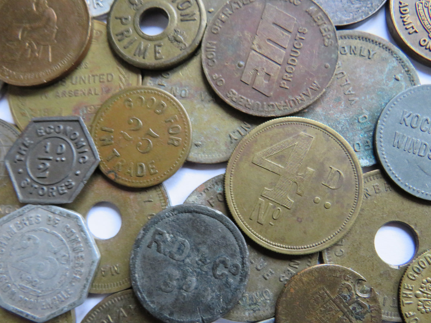 Large Collection of Antique & Vintage Tokens, Inc Gaming Tokens etc