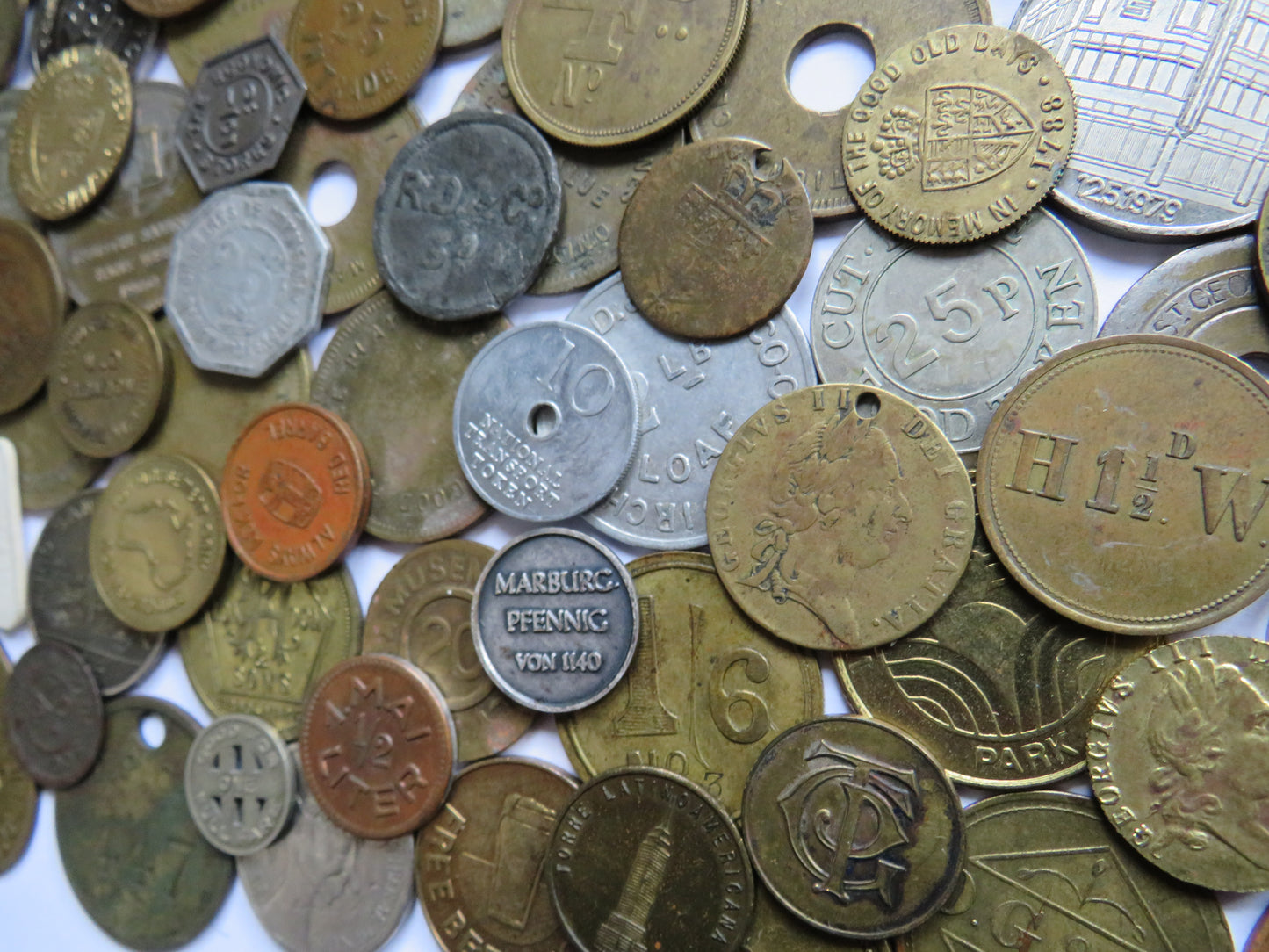 Large Collection of Antique & Vintage Tokens, Inc Gaming Tokens etc