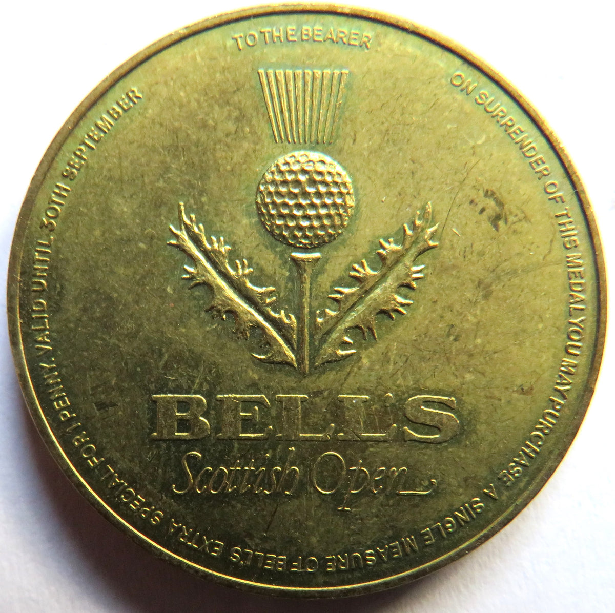 Token Bells Vintage Bell's Scottish Open Token / Medal – J.W.B Coins & Collectables
