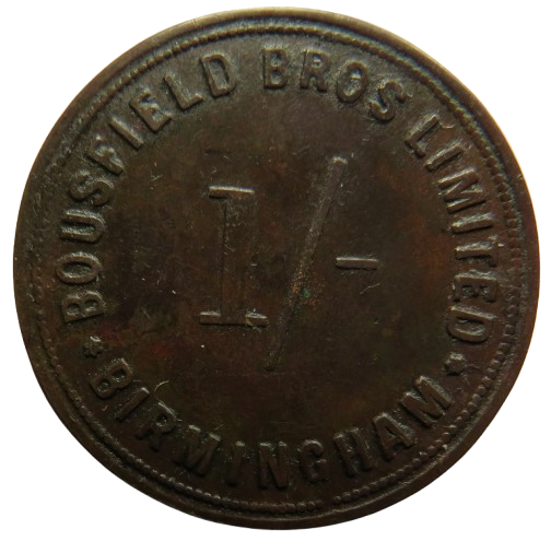 Bousfield Bros Limited Birmingham 1/- One Shilling Token
