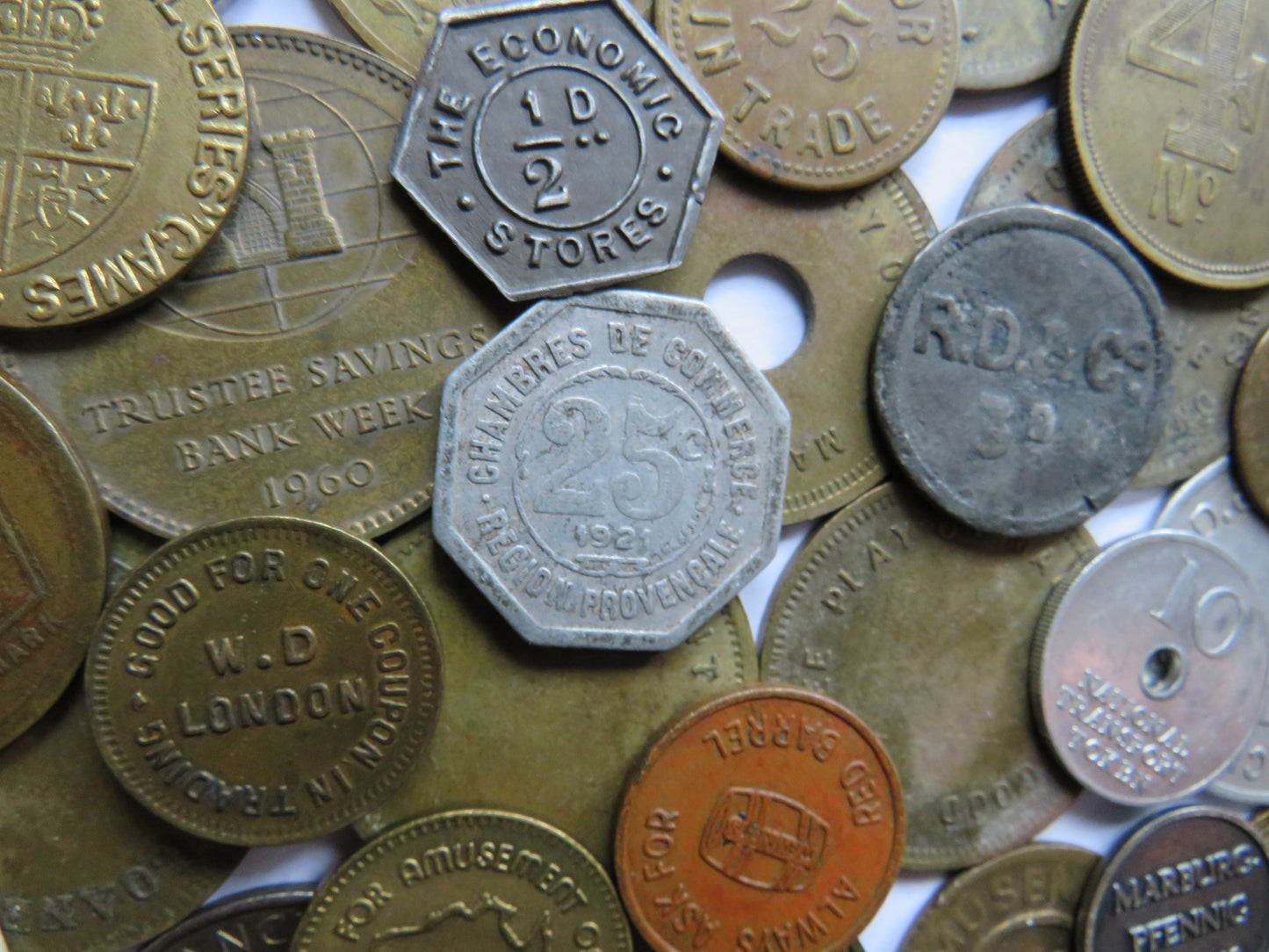 Large Collection of Antique & Vintage Tokens, Inc Gaming Tokens etc