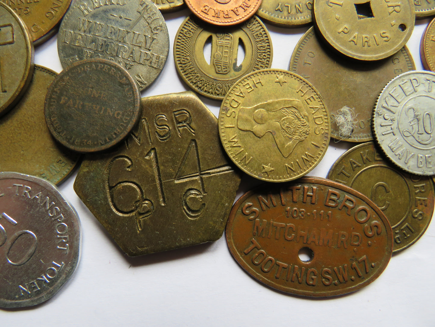 Large Collection of Antique & Vintage Tokens, Inc Gaming Tokens etc.