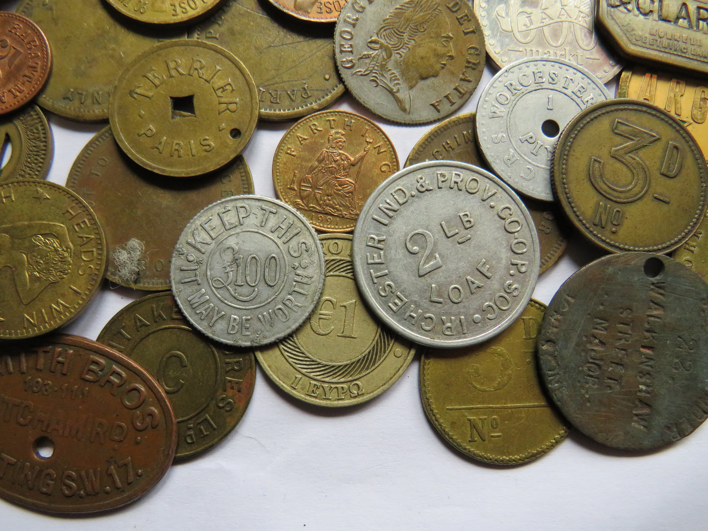 Large Collection of Antique & Vintage Tokens, Inc Gaming Tokens etc.