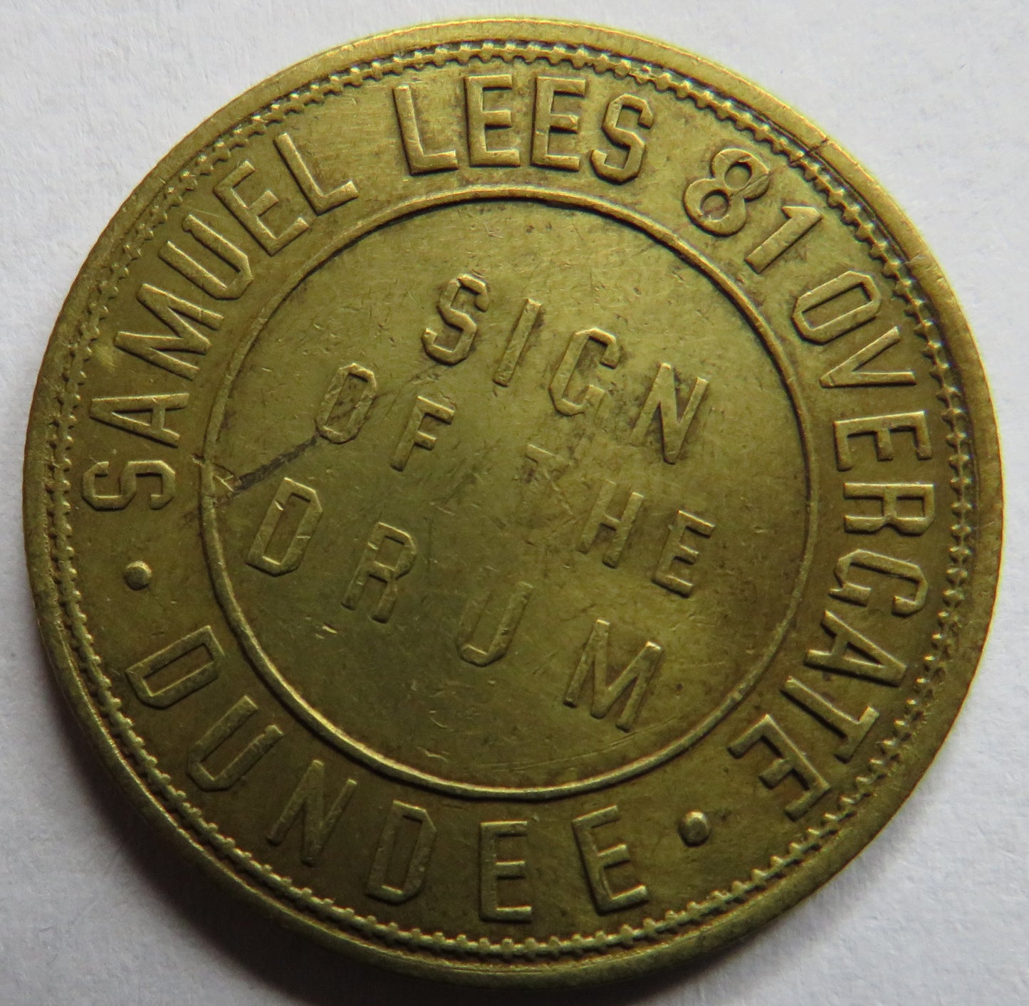 Samuel Lees Dundee 1d One Penny Token Largest Fancy Emporium