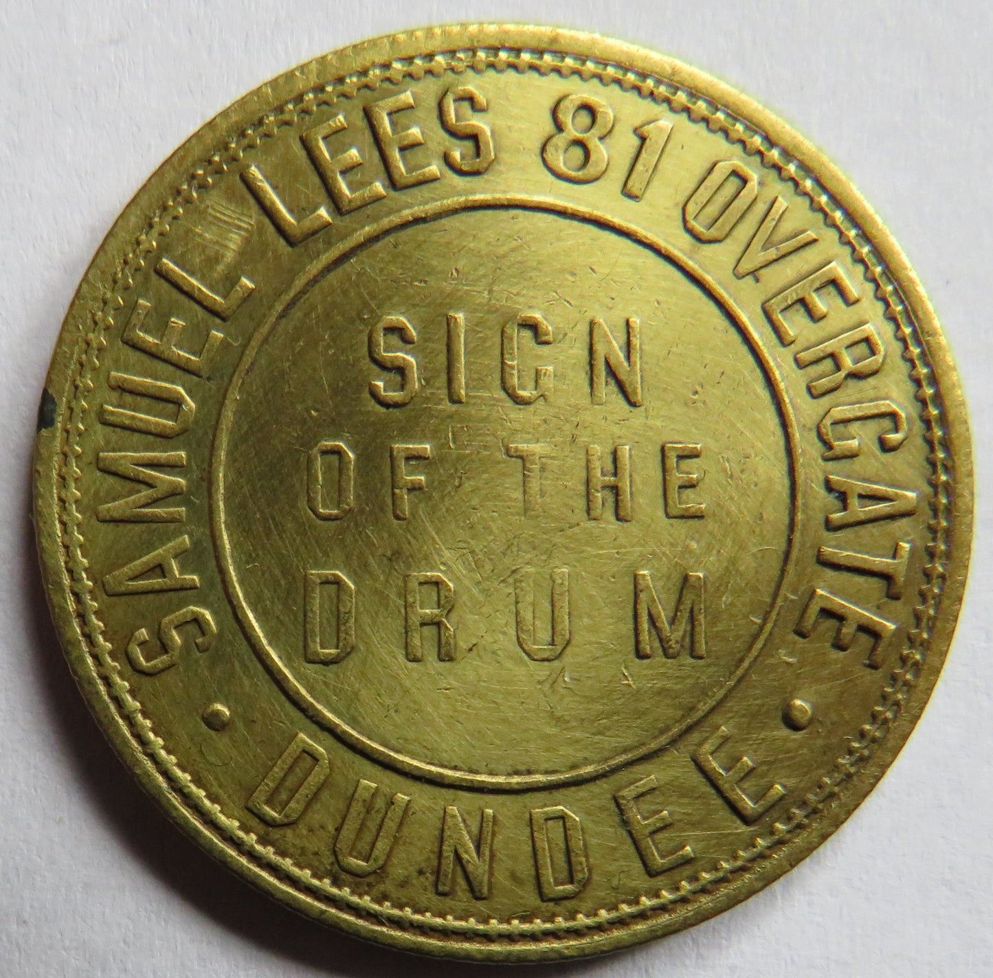 Samuel Lees Dundee 1d One Penny Token Largest Fancy Emporium