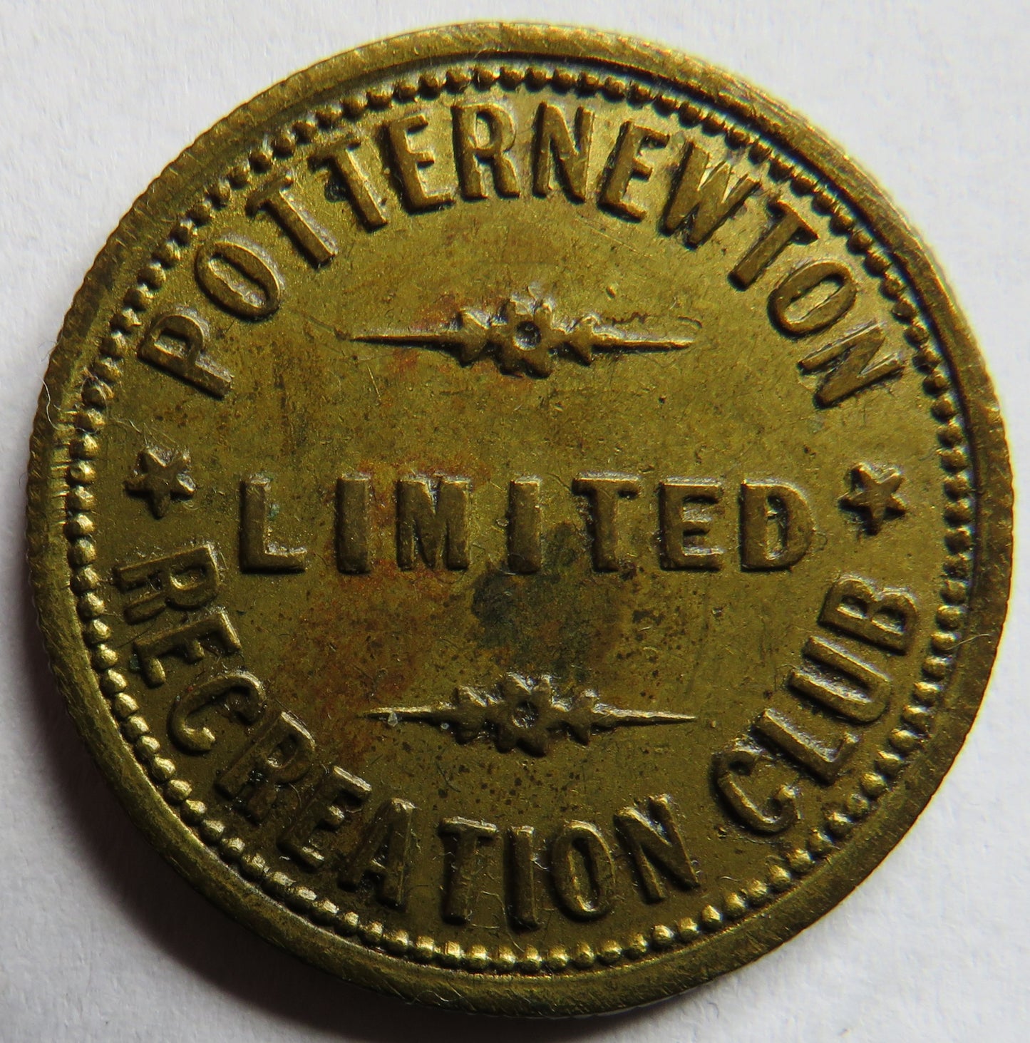 Potternewton Limited Recreation Club Token