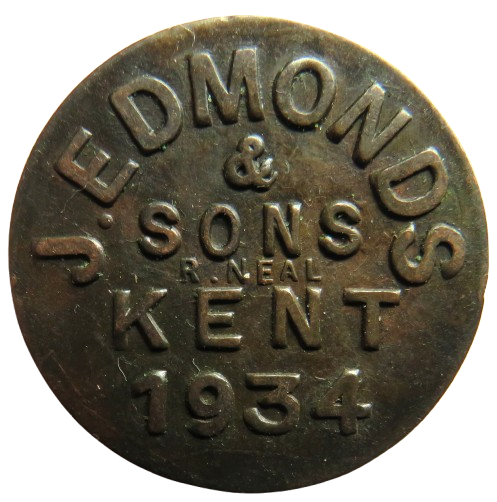 J. Edmonds & Sons Kent 1934 Token