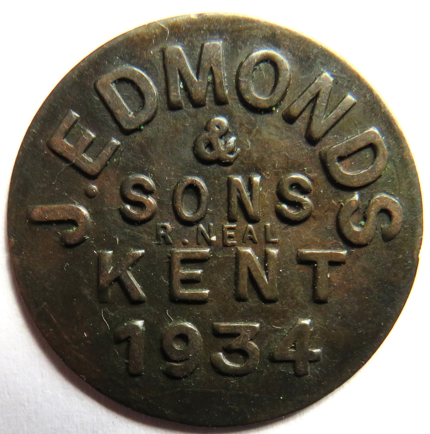 J. Edmonds & Sons Kent 1934 Token