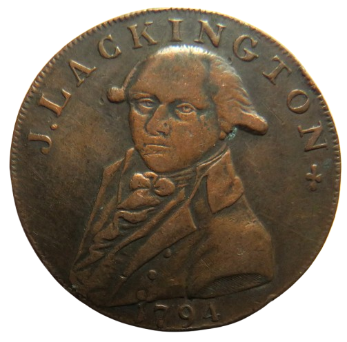 1794 J. Lackington Allen Halfpenny Token Cheapest Booksellers In The World