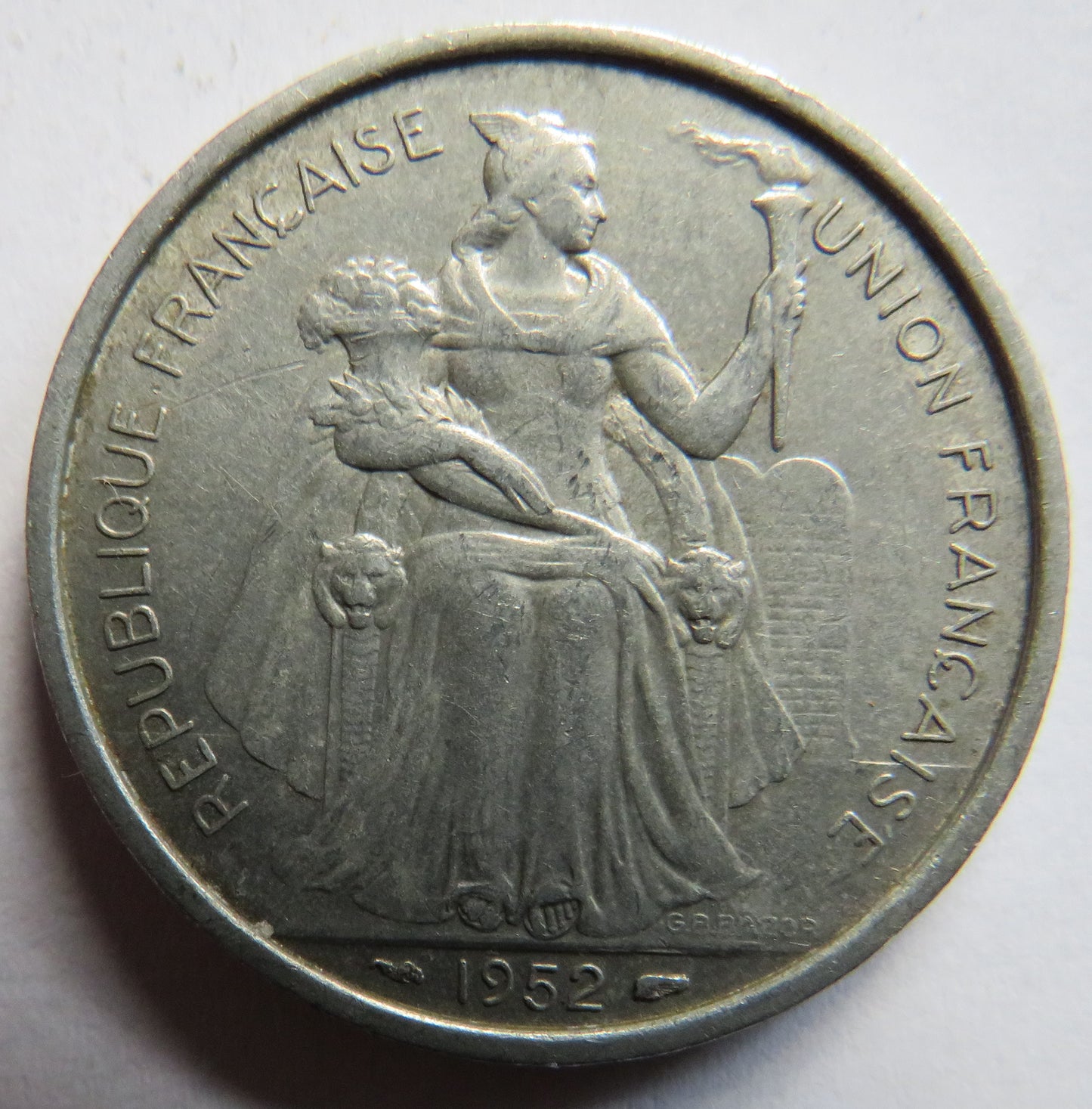 1952 New Caledonia 5 Francs Coin