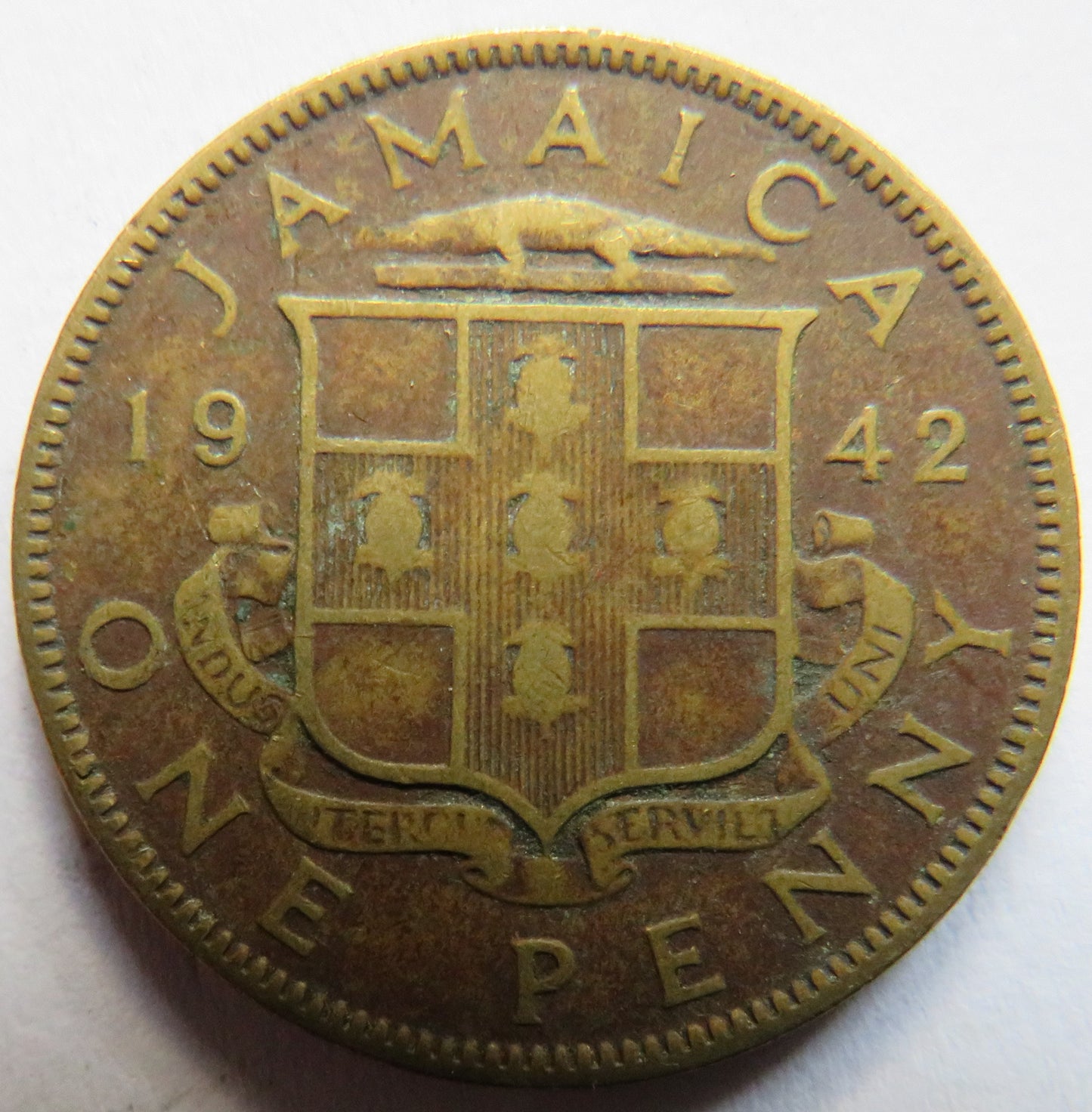 1942 King George VI Jamaica One Penny Coin