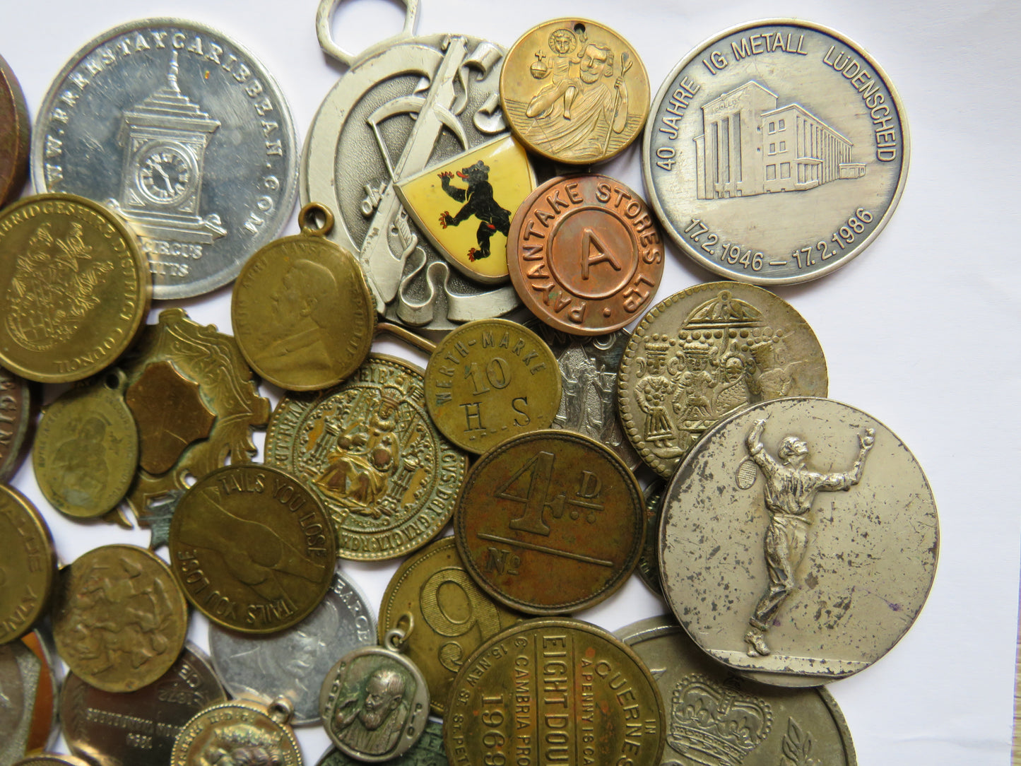 Large Collection of Vintage Medals & Tokens - Good Selection