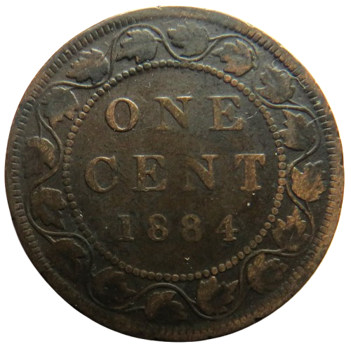 1884 Queen Victoria Canada One Cent Coin
