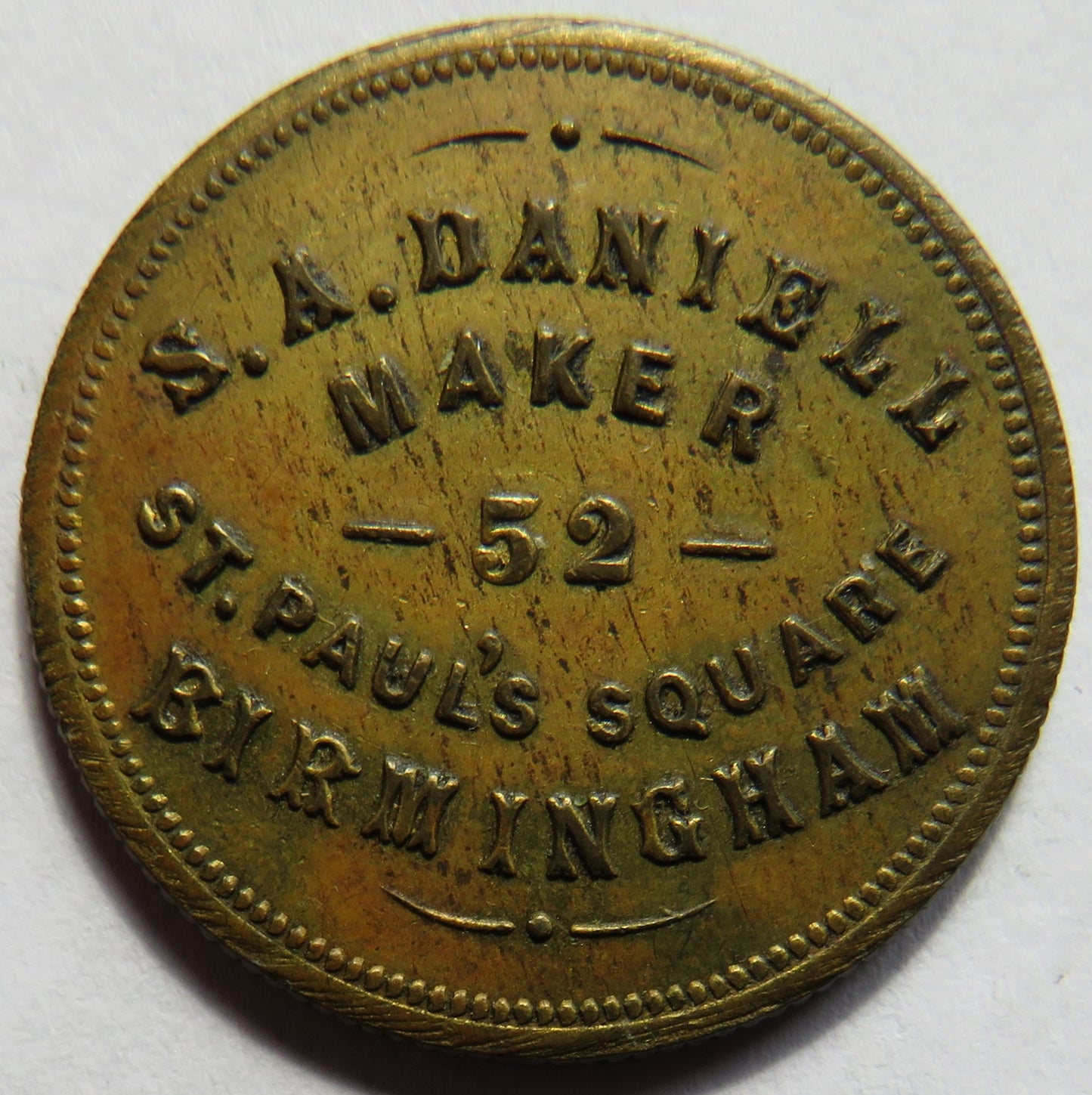 S.A. Daniel Maker Birmingham Walter J. Smith 12 Token