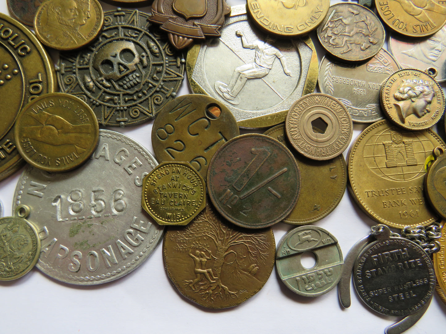 Large Collection of Vintage Medals & Tokens - Good Selection