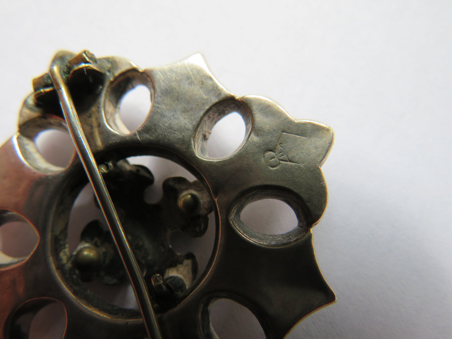 Antique White Metal / Silver Brooch