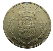 Load image into Gallery viewer, 1971 Denmark 5 Kroner Coin
