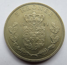 Load image into Gallery viewer, 1971 Denmark 5 Kroner Coin
