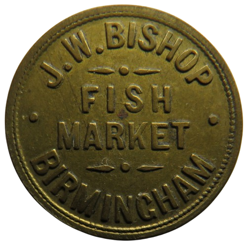 J.W. Bishop Birmingham Fish Market 1/- Token