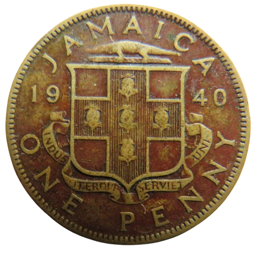1940 King George VI Jamaica One Penny Coin