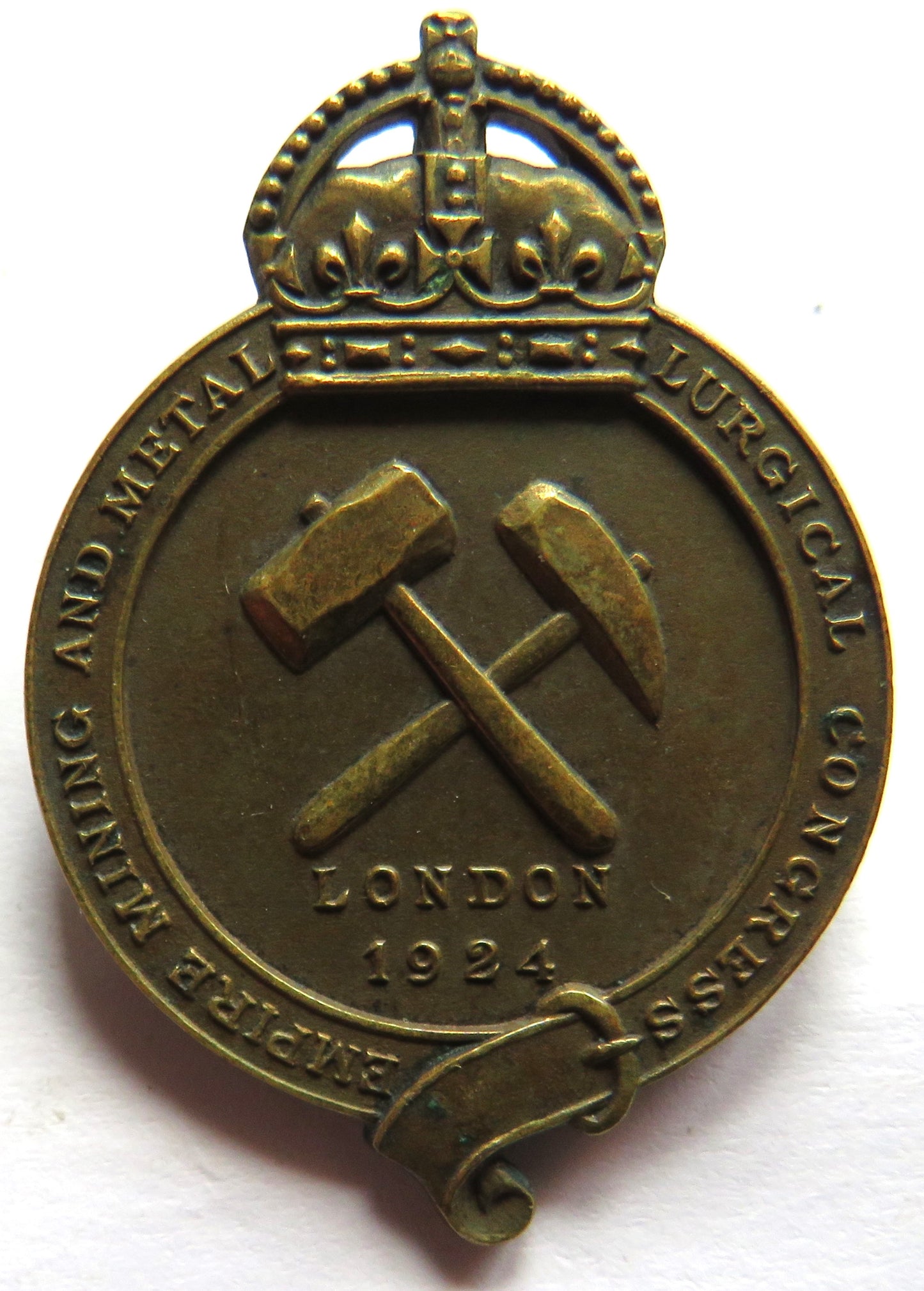 Empire Mining and Metal Lurgical Congress London 1924 Badge