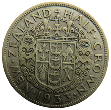 Load image into Gallery viewer, 1933 King George V Silver New Zealand Halfcrown Coin
