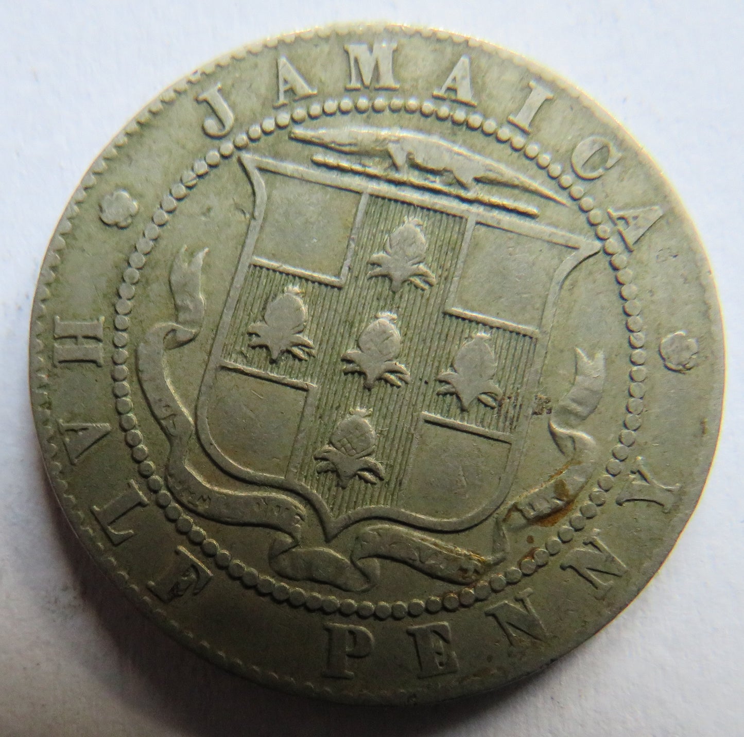 1919 King George V Jamaica Halfpenny Coin
