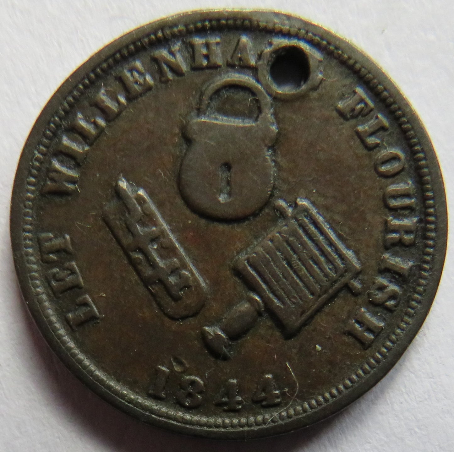 Let Willinghall Flourish / Rushbrooke's Family Grocer Farthing Token