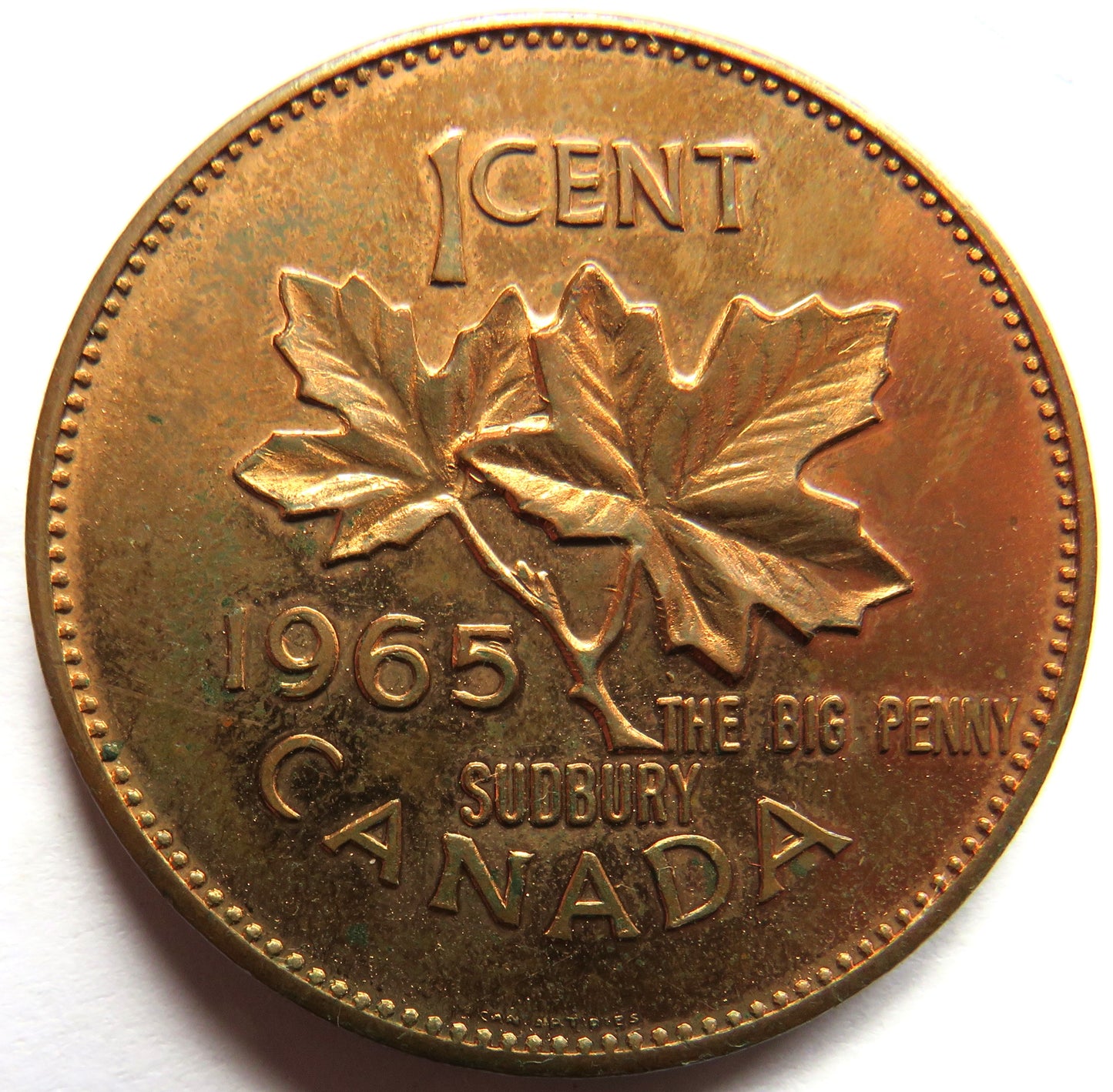 1965 Sudbury Canada The Big Penny 1 Cent Token / Medal