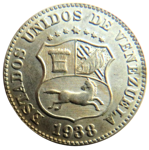 1938 Venezuela 5 Centimos Coin