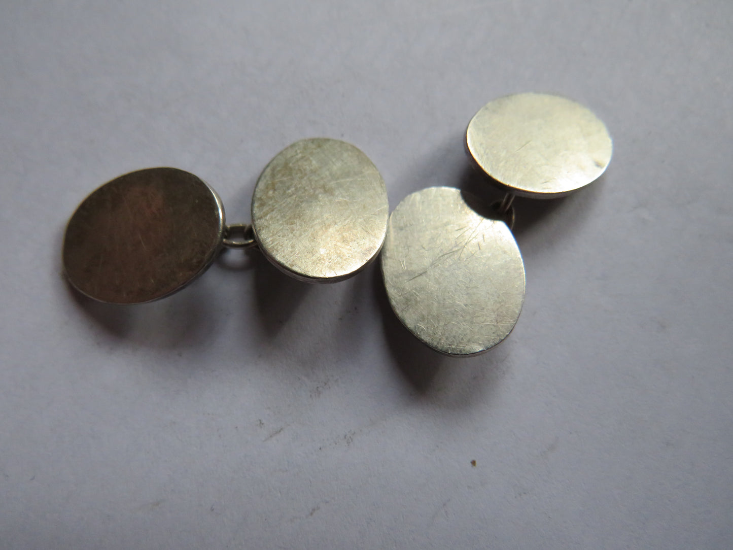 Pair of Vintage Men's Sterling Silver Cufflinks Hallmarked London 1990