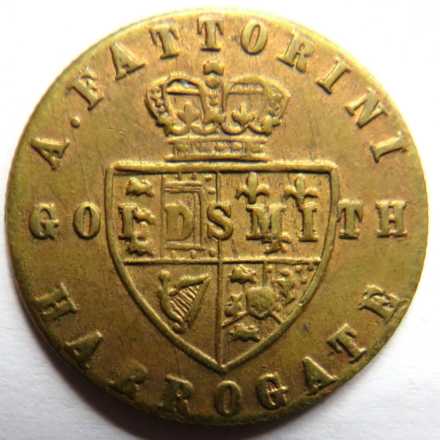 A. Fattorini Gold Smith Advertising Token In Style of Gold Guinea