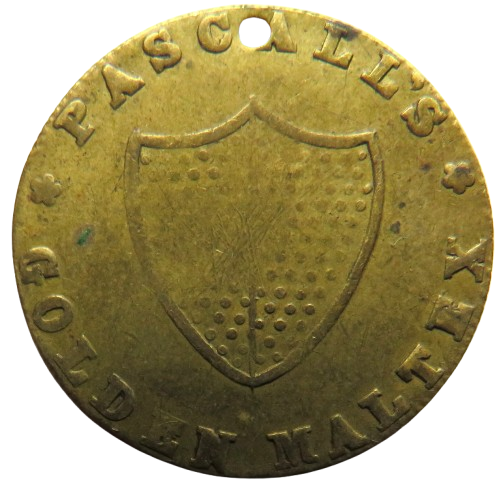 Pascall's Golden Maltex Advertising Token In Style of George III Guinea