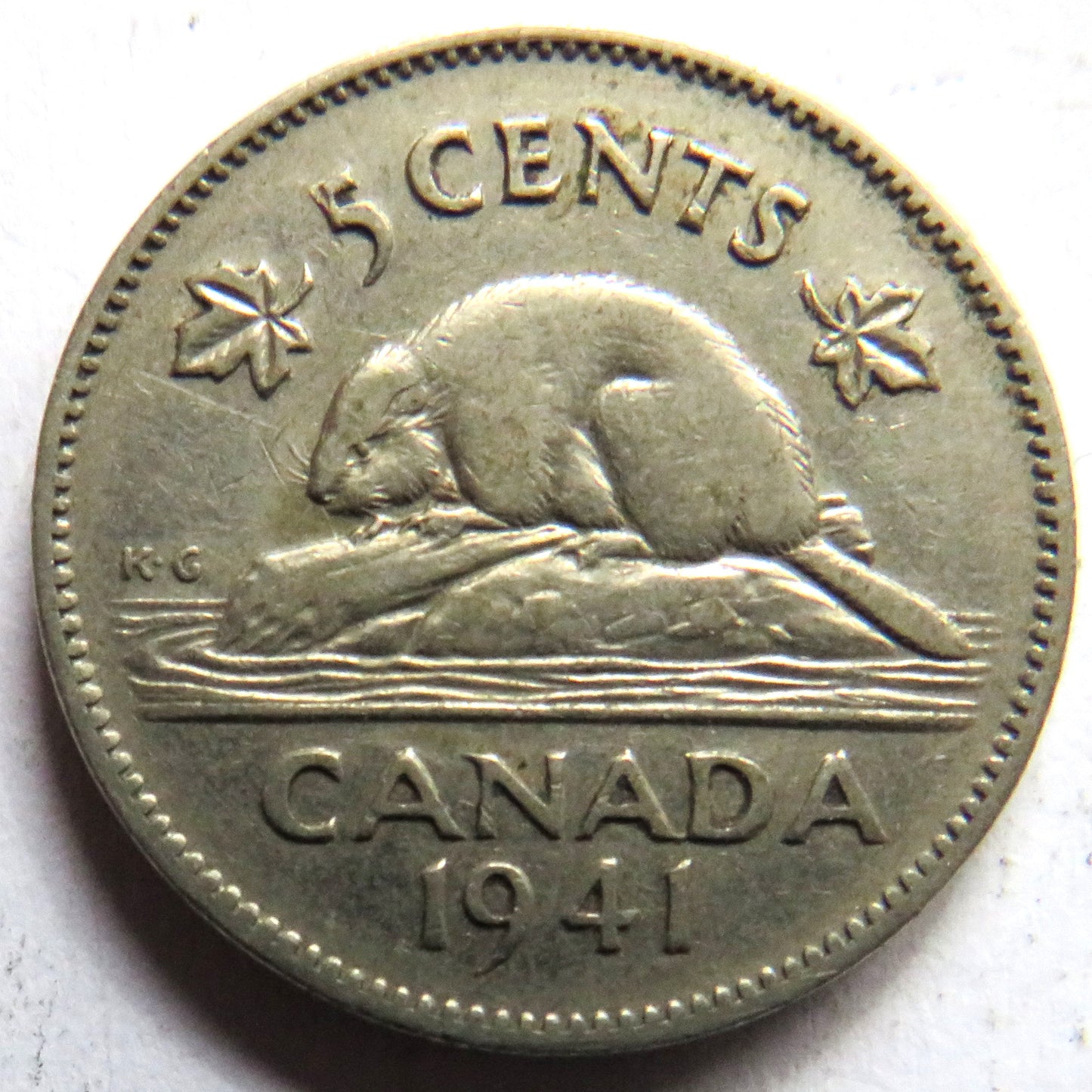 1941 King George VI Canada 5 Cents Coin