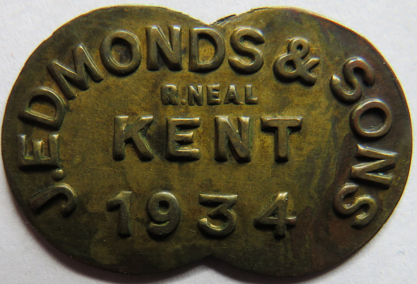 J. Edmonds & Sons Kent 1934 Token